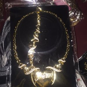 Gold plated I love you chain and necklace.